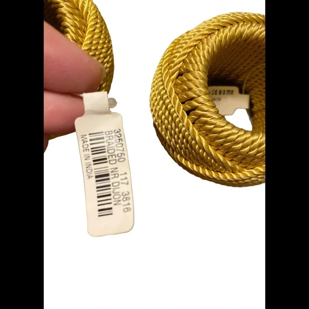 NWT Williams Sonoma Braided Napkin Rings Dijon